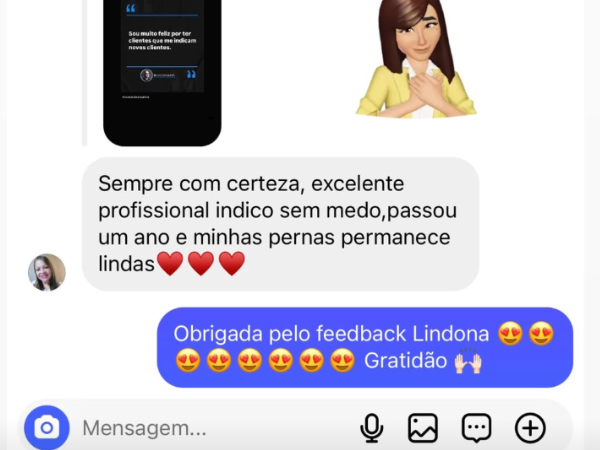 Feedback de paciente da Dra. Fernanda