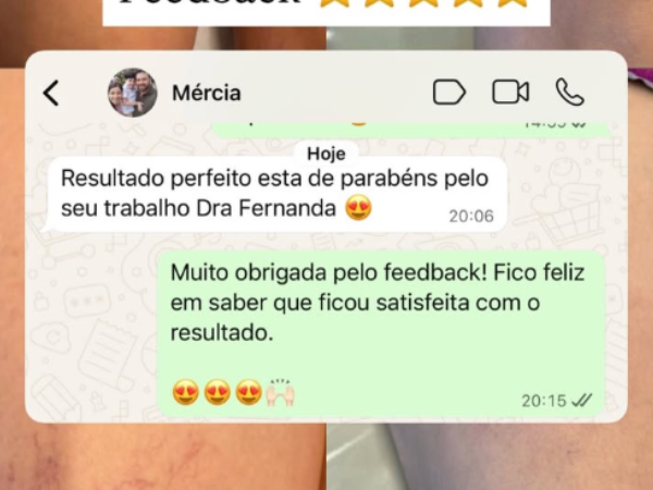 Feedback de paciente da Dra. Fernanda