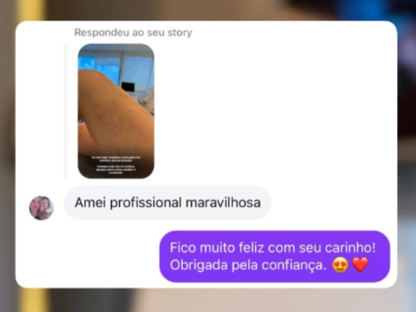 Feedback de paciente da Dra. Fernanda