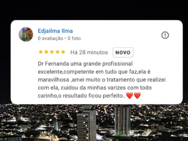 Feedback de paciente da Dra. Fernanda